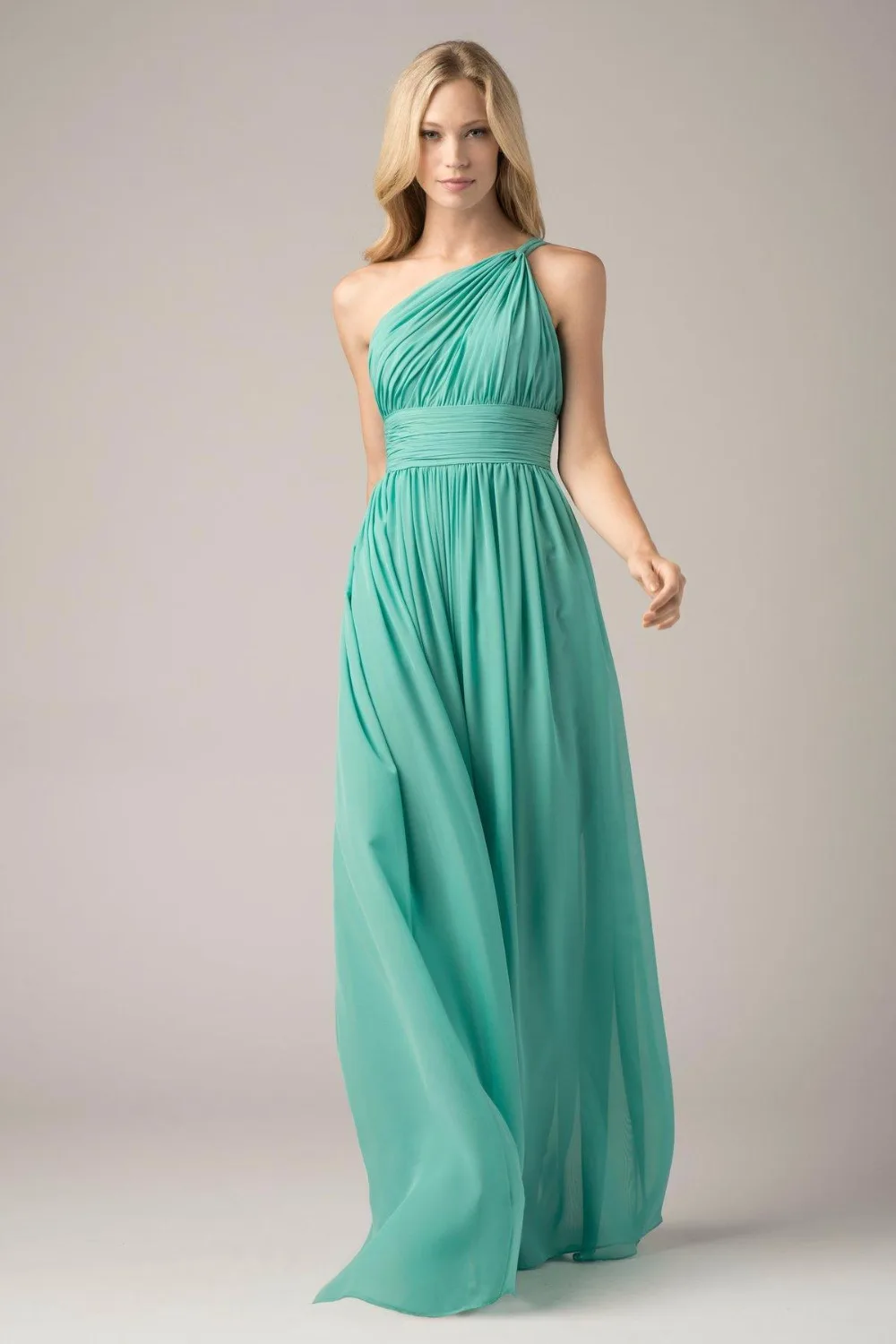 2015 Summer Spring One Shoulder Chiffon Formal Dresses Backless Evening