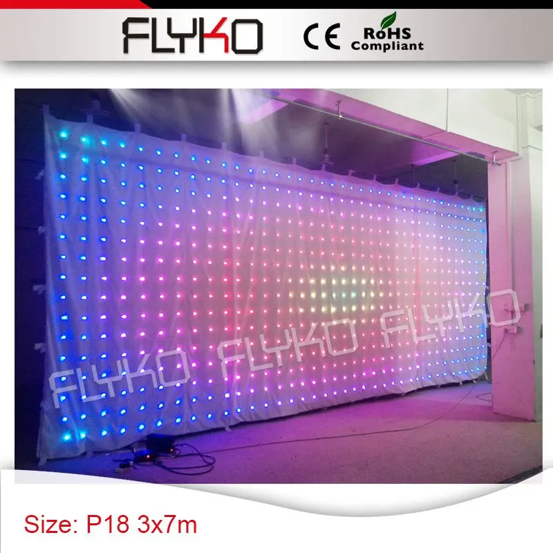 

P180mm high brightness 3x7m commercial advertising display led curtain dj