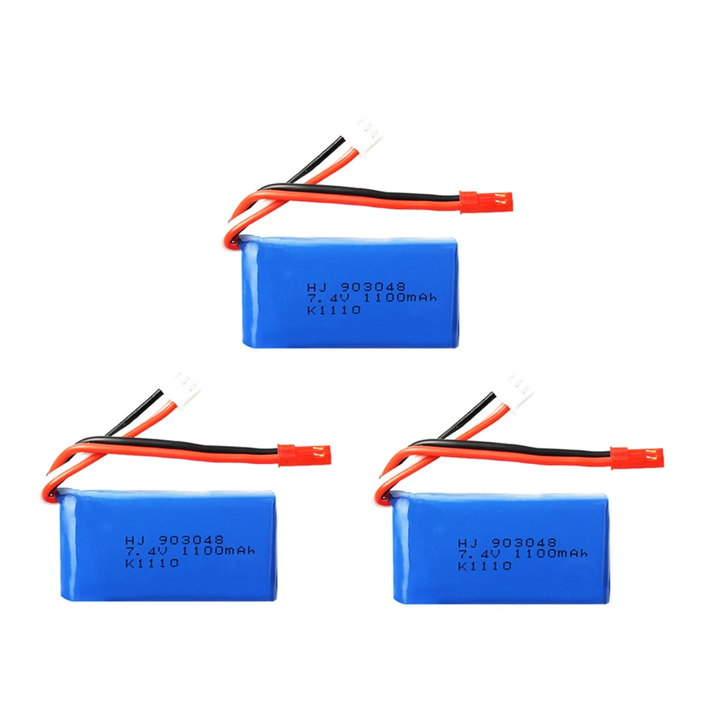 3 шт. для Wltoys A949 A959 A969 A979 K929 LiPo батарея 7,4 V 1100mah 903048 25c Lipo батарея для RC вертолета самолета автомобилей лодки