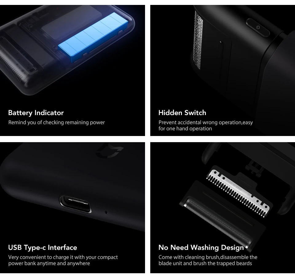 Xiaomi Mijia Electric Shaver Double Blade 360 Degree Float Shaving USB Fast Charging Floating Cordless Razor Men Grooming Kit (12)