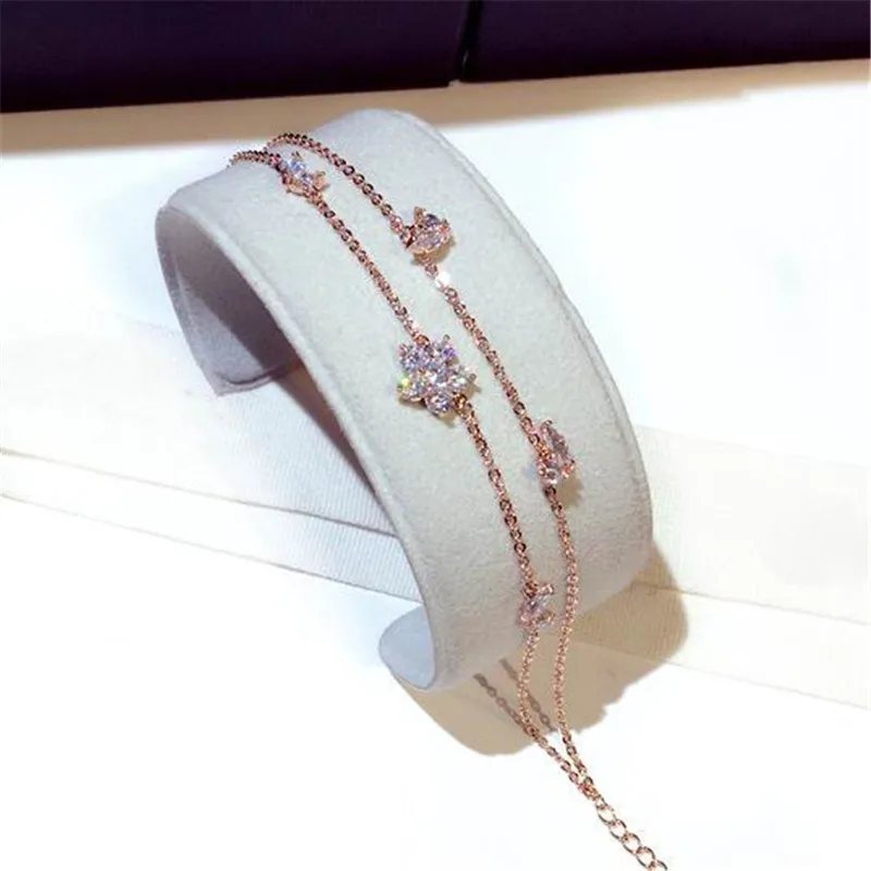 XIAO YOUNG Charm Gold Color Zircon Bracelets For Women Fashion Exquisite Flower Bracelet Bangle Jewelry Gift Korean Design | Украшения и