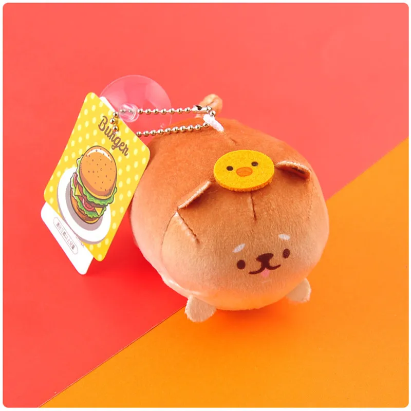Bread Hamburger Cheese Dog Plush Pendants Toys Puppy Dog Dolls (11)