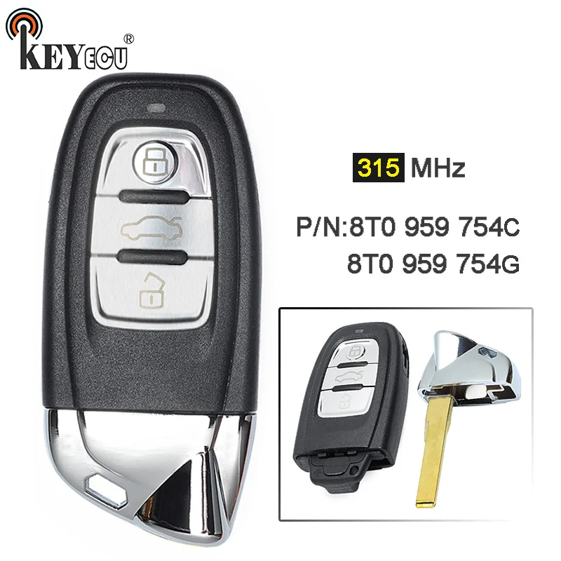 

KEYECU 315MHz 8T0959754C/ 8T0959754G Modified as for Lamborghini 3 Btn Smart Remote Key Fob for Audi A4 S4 A5 S5 RS5 Q5 Quattro