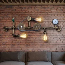 Nordic Loft Style Iron Water Pipe Lamp Edison Wall Sconce Antique Wall Light Fixtures For Indoor Vintage Industrial Lighting Nordic Loft Style Iron Water Pipe Lamp Edison Wall Sconce Antique Wall Light Fixtures For Indoor Vintage Industrial Lighting