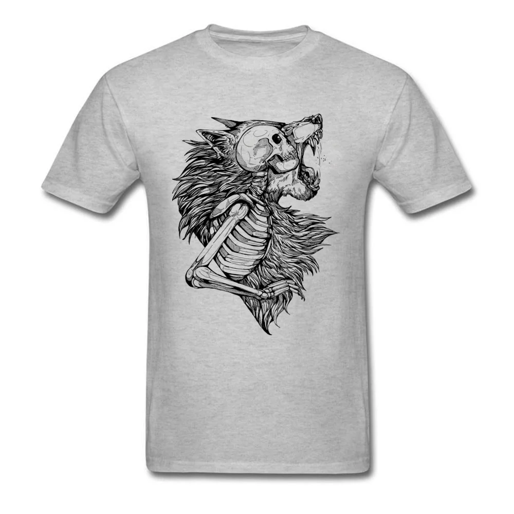 大学fashoin Tシャツ男性ウルフtシャツスカルプリントトップグレーtシャツ野生アートデザインメンズtシャツヒップホップストリート綿の服 Tシャツ Aliexpress