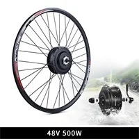 Sale Bafang 48V 500W Electric Bike Gear Brushless Hub Motor Rear Wheel Conversion Kit 48V 12Ah e Bicycle Battery Built Samsung Cell 0