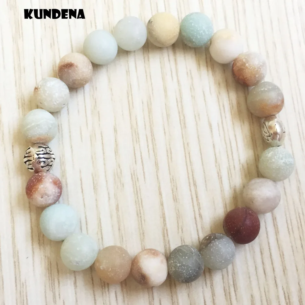 Amazonite Stone Bead Bracelet Mala Beads Bracelet Amazon Amazonite