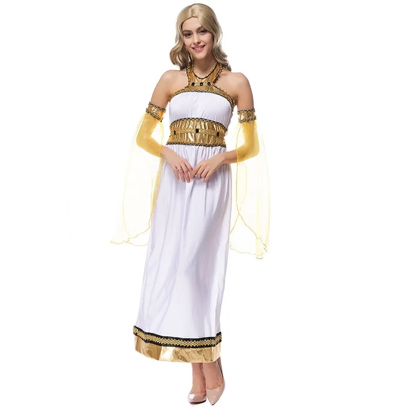 Beautiful Sexy Egypt Queen Costume Women Arab Goddess Cosplay White ...