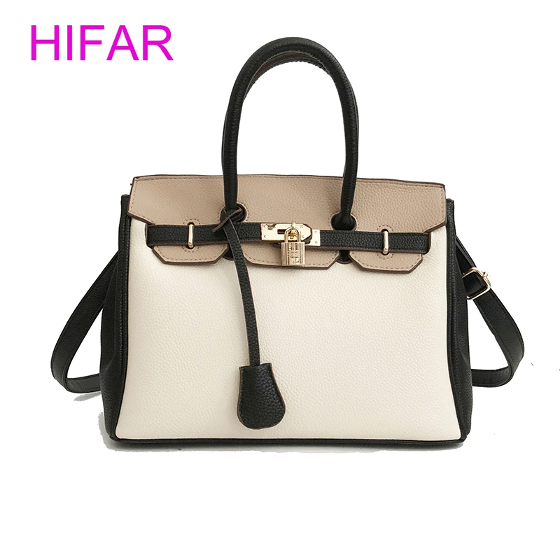 

2018 Summer autumn Hit Color Lichee Pattern Handbags Lock Tote Shoulder Bags Designer Brand High Quality Women Crossbody Bags