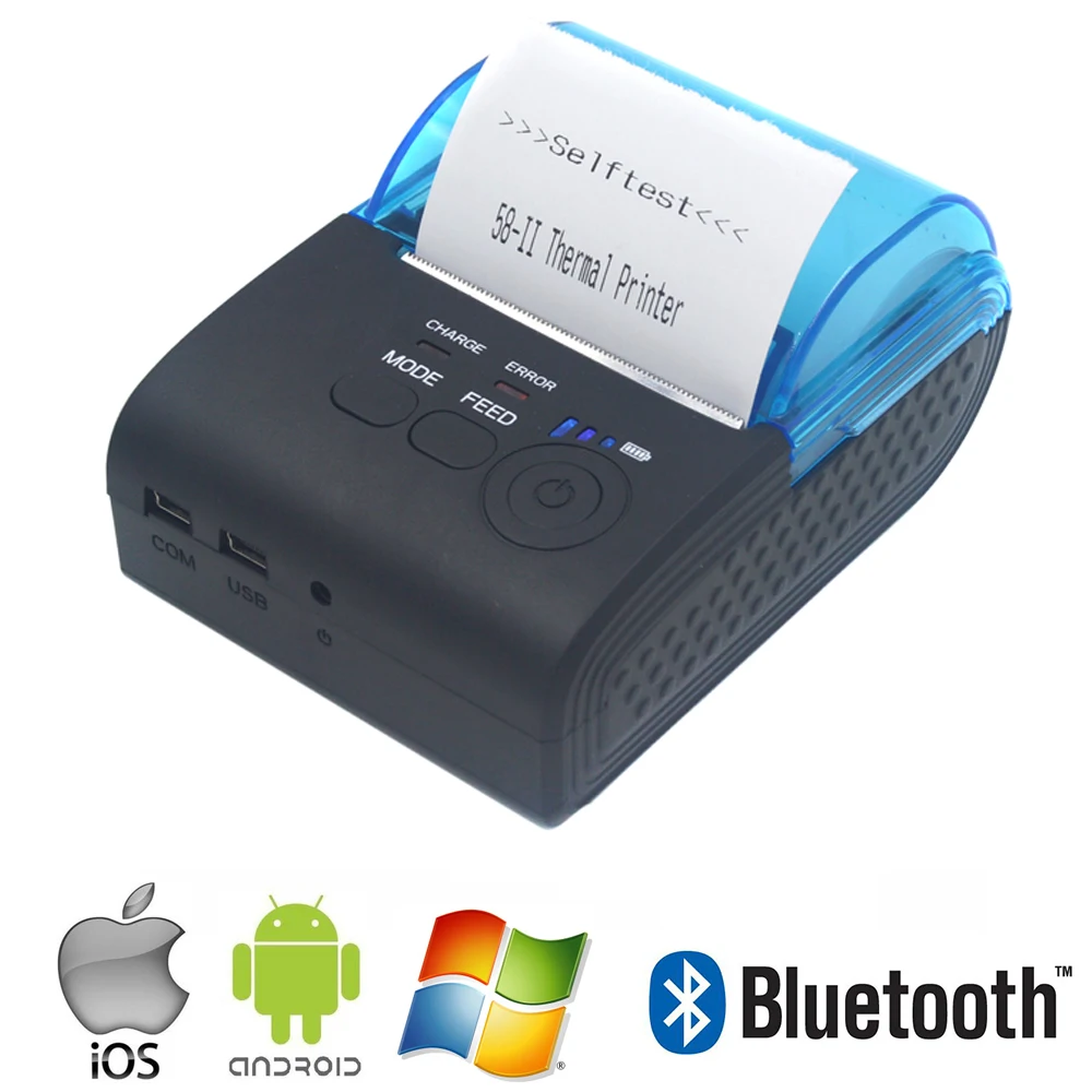 VOXLINK переносной для IOS Android Мобильные принтеры 58 мм Bluetooth Термальность получения