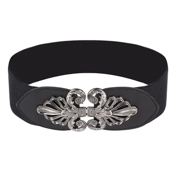 

Women Fashion Belt Waistband Stretch Straps Thin Skinny Elastic Leather Wide Metal Buckle Waist Belt Accessories 2017 Female
