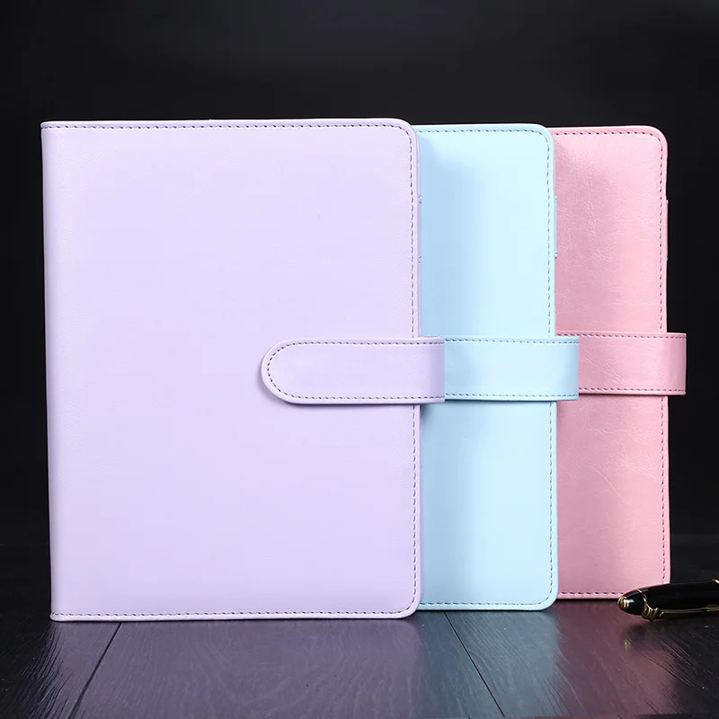 

Cute Macaron spiral notebook Creative A5/A6 PU leather binder diary planner organizer journal stationery office school supplies