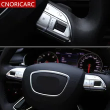 Кнопки рулевого колеса автомобиля декоративные блестки отделка из углеродного волокна для Audi A6 S6 Кнопка регулировки сиденья Хром ABS чехлы