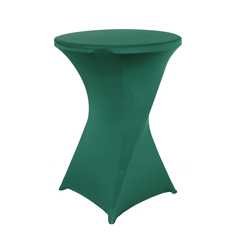 

Dark Green Elastic Stretch High Cocktail Table cover for wedding event party Banquet Hotel Home decoration Spandex tablecloth