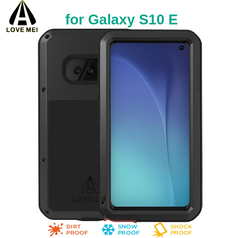 Мощный чехол LOVE MEI для Samsung S10 E Роскошный Алюминиевый металлический армированный
