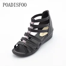 POADISFOO La nueva combinación de moda sandalia sandalias de la plataforma de las mujeres Clásico Correa Cruzada con Sandalias de Playa. HYKL-1105
