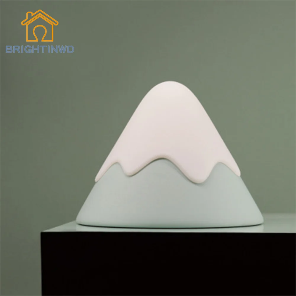 

BRIGHTINWD Night Lamp Creative Snow Mountain Bedroom Bedside Sound Control Lamp LED Rechargeable Baby Breast-feeding Eyes Small