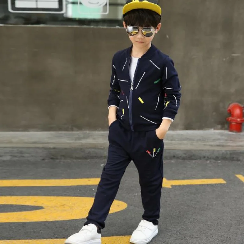 

2018 MACAMP Childrens round neck leisure suit, boy and girl's cotton zipper leisure suit A00202 kids boy girls sport clothes set