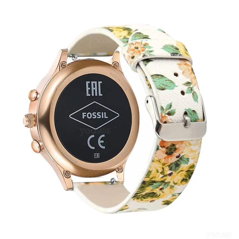 Ремешок для часов Fossil Q Venture кожаный браслет Gen3/Gen4 HR/женский спортивный 18