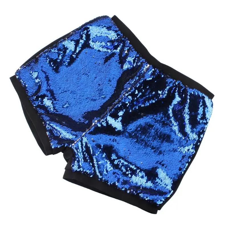 Блестящие сексуальные шорты с пайетками, женские летние Потрясающие шорты с блестками для девочек, модные брендовые шорты - Цвет: Синий