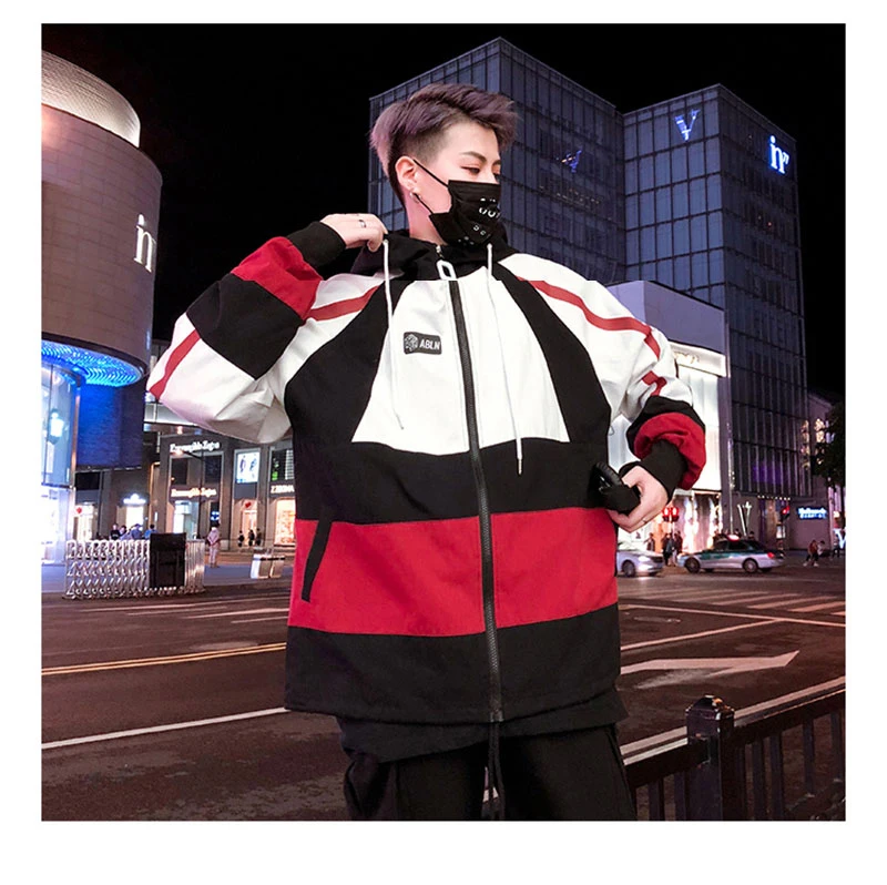 Autumn Spring Jacket Windbreaker Korean Men Hip Hop  (6)