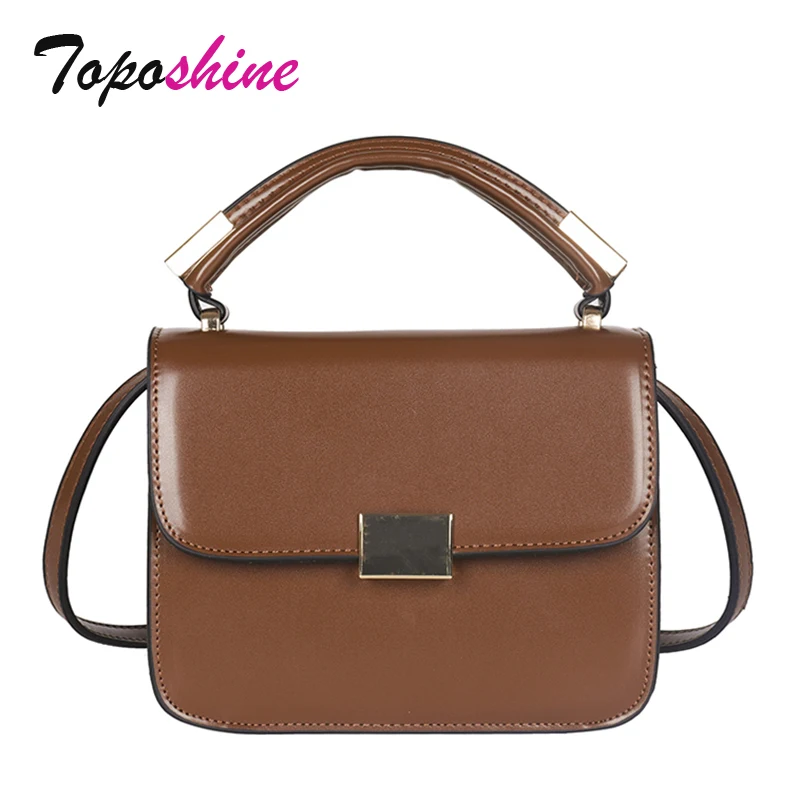 

Toposhine Solid Color Small Square Bag Female New Fashion High Quality Casual Wild Temperament Shoulder Messenger Bag