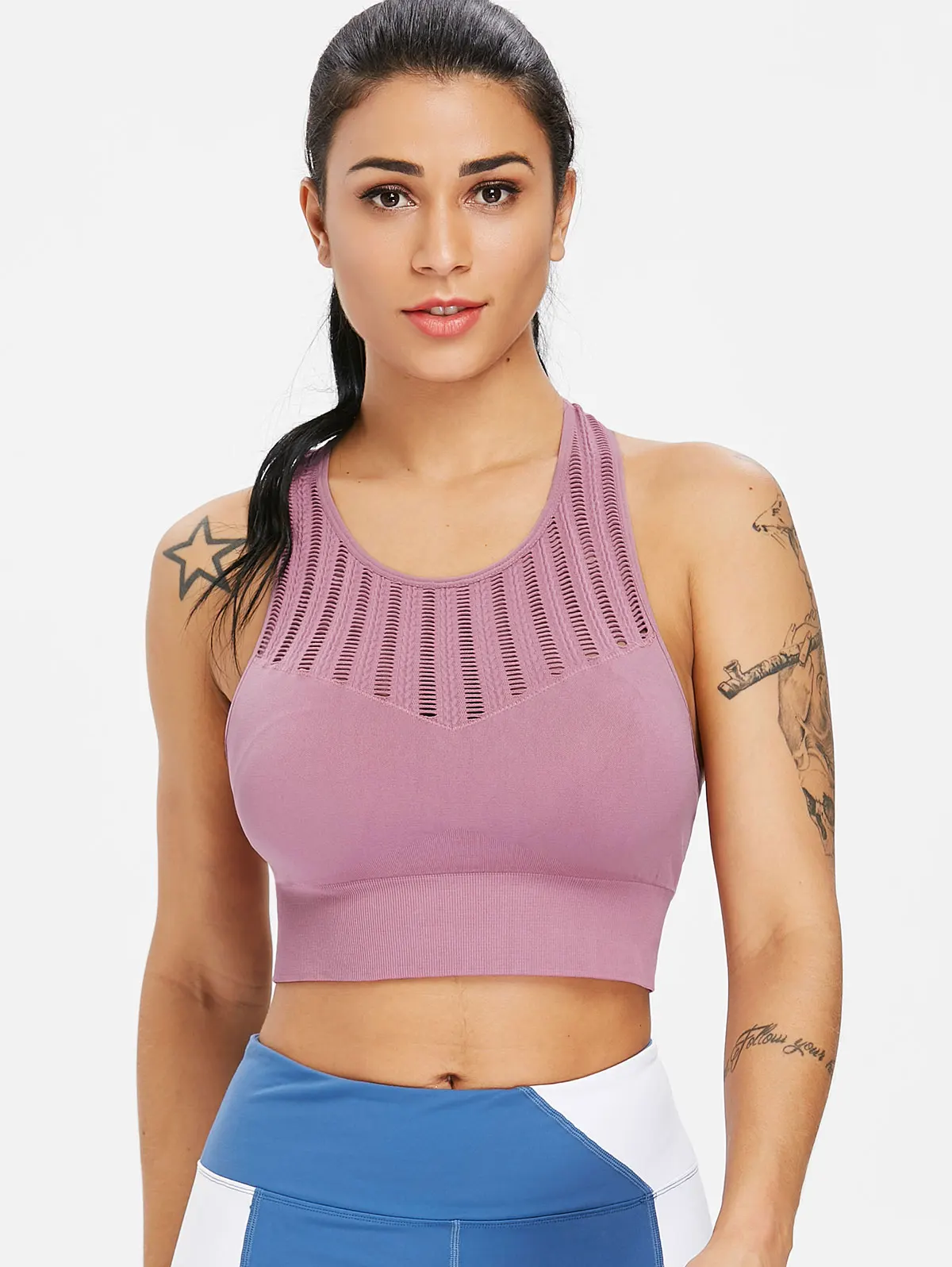 Bellziva 2018 Sport Bra Camisetas Mujer Padded Wire Free Stretch Knit