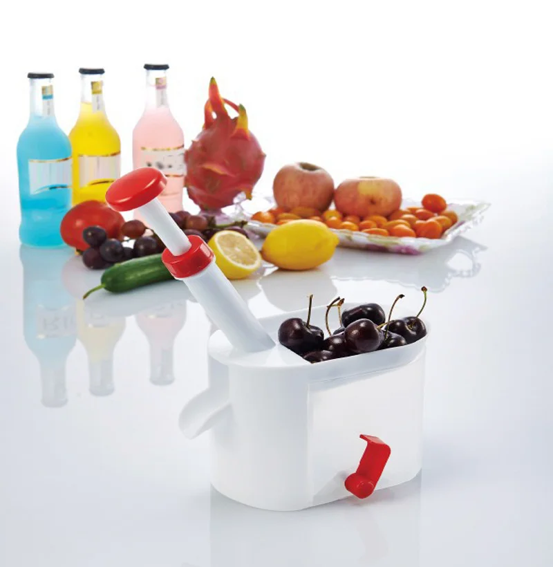 

Novelty Cherry Pitter Fruit Core Seed Remover Machine Cherry Corer With Container Creative Kitchen Accessories Tool