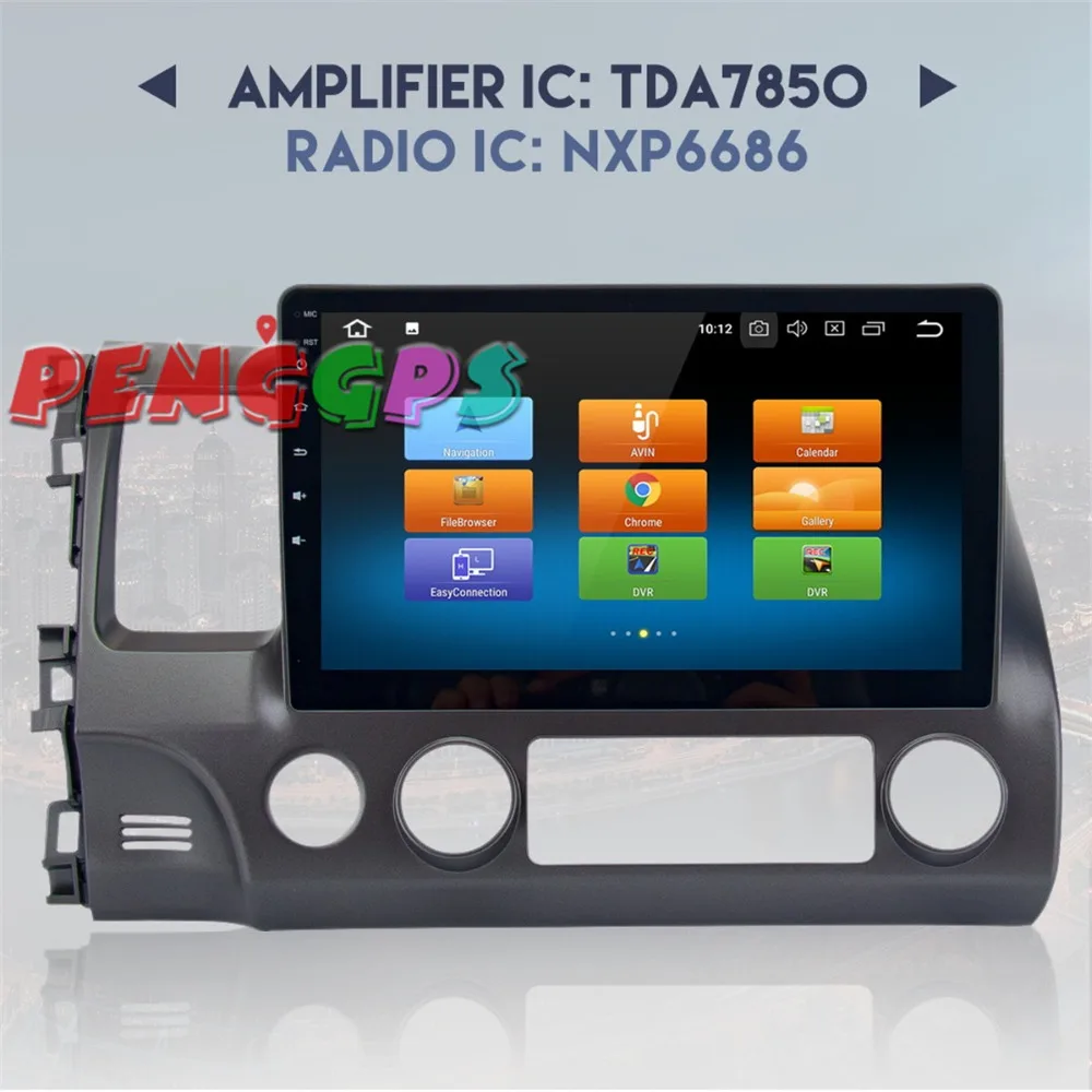 Discount 10.2 inch Android 7.1 8.0 Car Radio GPS Navigation Headunit for Honda Civic Sedan 2007-2011 Multimedia no Car DVD Player Stereo 3