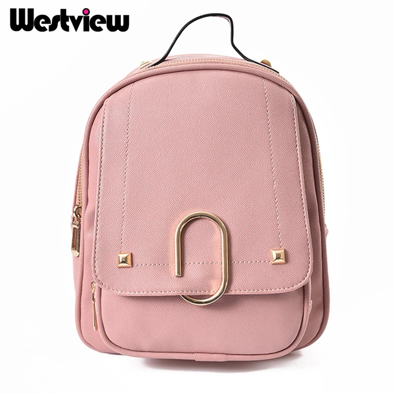 

2017 New WERTVIEW Backpacks For Teenage Girls Fashion PU Leather Backpack Simple Student School Bags Women's Shoulder Bag