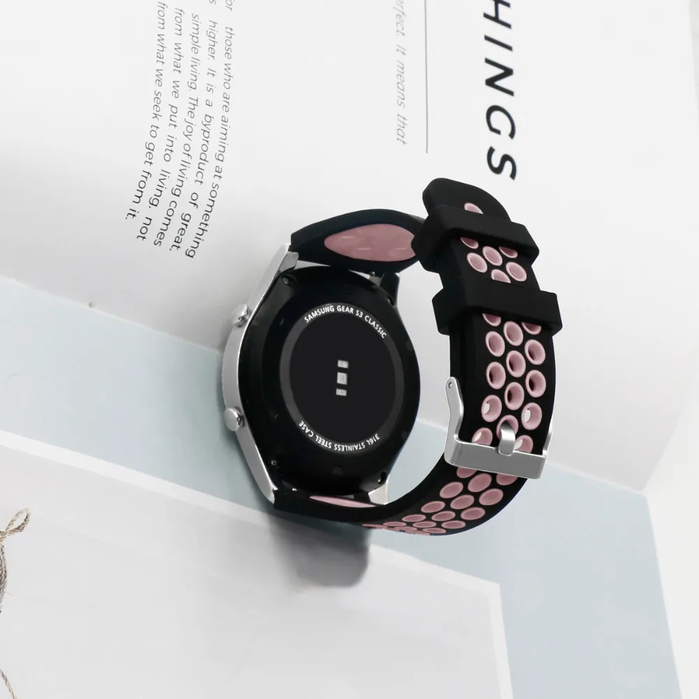 22 мм ремешок для часов gear S3 Frontier band samsung Galaxy watch 46 мм ремешок силиконовый Браслет smartwatch gear S3 классический 46 мм