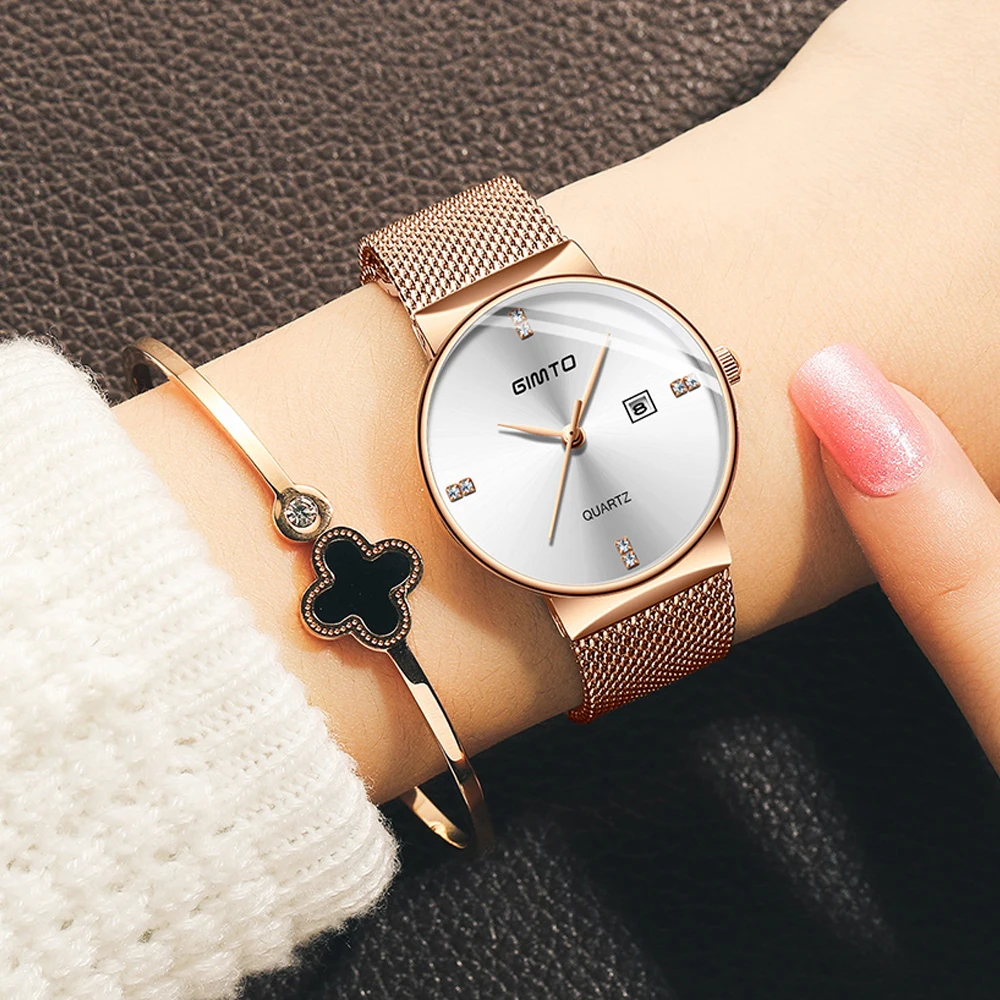 

Fashion Rose Gold Women Casual Watch Simple Elegant Unique Stylish Lover's Gift Clock Japan Quartz Business Party Ladies Watches