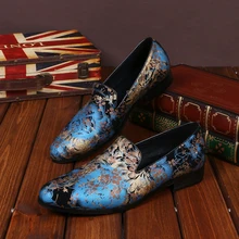 Christia Bella Fashion Männer Loafer Echtes Leder Männer Kleid Schuhe Blumen Party Hochzeit Faulenzer Rauchen Hausschuhe männer Wohnungen