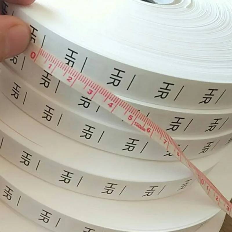 

1000PCS(It's 1 Roll) , Custom logo White coated tape print care label clothing nylon size tag