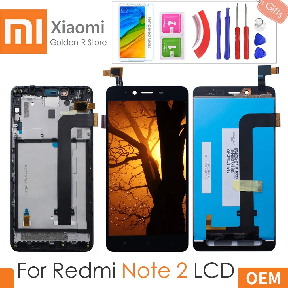 

5.5" AAA Quality LCD For Xiaomi Redmi Note 2 Lcd Display Screen Replacement For Redmi Note 2 Digiziter Aseembly+ Gifts