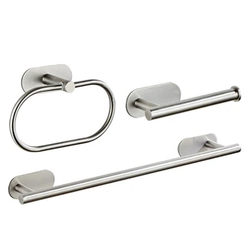 

Rust-proof Bathroom Towel Bar Set Organizer Holder Stainless Steel Bath Accessories Hardware Shelf Rack