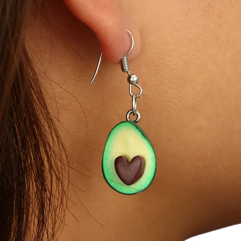 docona-Green-Color-Cute-Avocado-Drop-Earring-for-Women-Girl-Cartoon-Fruit-Piercing-Pendant-Earring-Statement