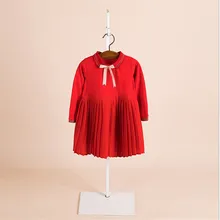 Новое весенне-осеннее Брендовое платье для девочек детская одежда платье принцессы с бантом в консервативном стиле для девочек Детские платья для девочек от 2 до 8 лет, платье