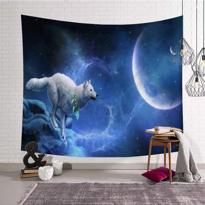 Lannidaa Psychedelic Starlight волк лес гобелен настенный макраме HomeDecorative Тонкий пляж полотенце простынь настенный гобелен - Цвет: Color 5