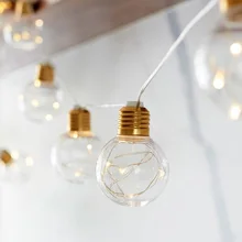 Лампочка сказочная гирлянда светодиодный шар гирлянда для рождества свадьбы дома декоративные гирлянды на батарейках 10 светодиодный S