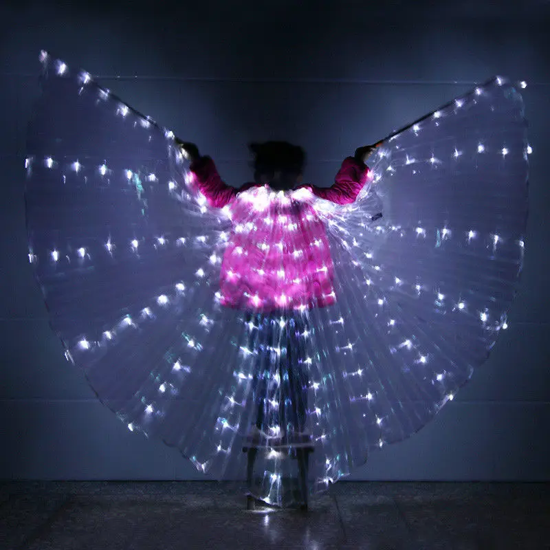 2019 светодиодный Светодиодные Крылья Isis аксессуары для танца живота светодиодный Детские Светодиодные Крылья с палочками