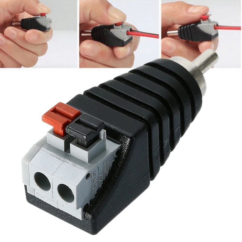 Mayitr 1pc Speaker RCA Connector Universal Wire A/V Cable to Audio Male RCA Adapter Jack Press Plug Cabe for Audio Cable Mayitr 1pc Speaker RCA Connector Universal Wire A/V Cable to Audio Male RCA Adapter Jack Press Plug Cabe for Audio Cable