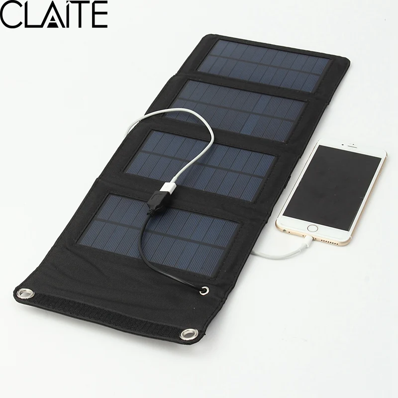 7W Solar Charger Solar Panel Camping Travel Portable Outdoor Foldable For Cellphone Mobile Tablet Kits USB