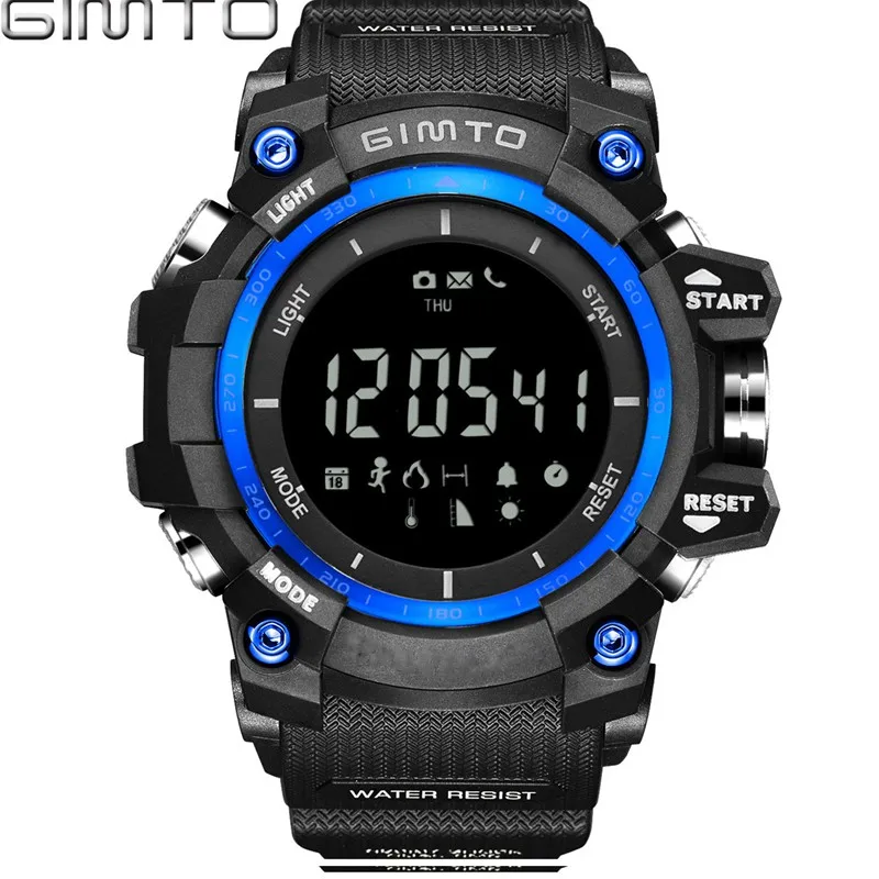 

Luxury Brand GIMTO Men Sport Watch Wearable Smart Device Bluetooth Android & Iphone SangSung Casual Multi Function U8 DZ09 GT08