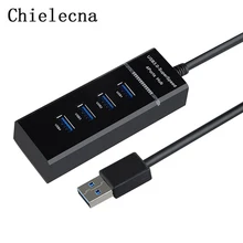 Chielecnal 4 порта USB 3,0 Суперскоростной концентратор с зарядкой и переключателем несколько 5 Гбит/с USB hub-разветвитель