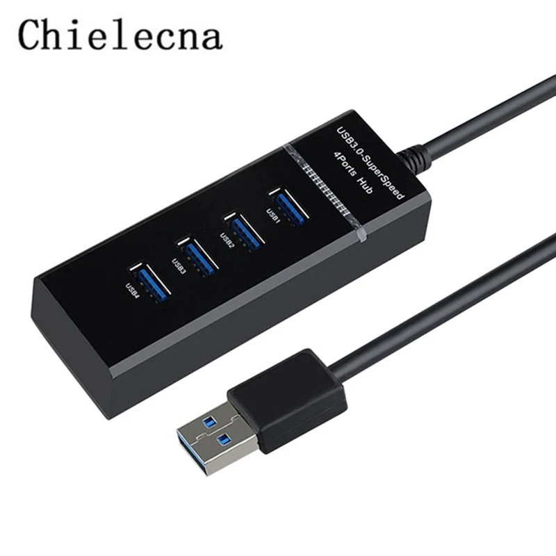 

Chielecnal 4 Ports USB 3.0 Superspeed Hub with Power Charging and Switch Multiple 5Gbps USB HUB Splitter