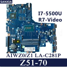 Kefu AIWZ0/Z1 LA-C281P ноутбук материнская плата для Lenovo Z51-70 Тесты оригинальная материнская плата I7-5500U R7-Video