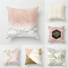 Square Peach skin cashmere Pillow Cover Rose Gold Pink Pillowcase Pillow Covers Waist Throw Cover Home Accessories W3
