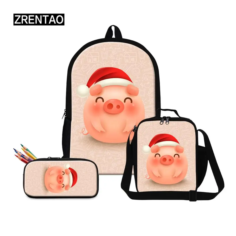 Дропшиппинг зеленый/розовый/красный Оксфорд школьный рюкзак комплект из 3 предметов Bookbag персонализированные милый мультфильм детский сад