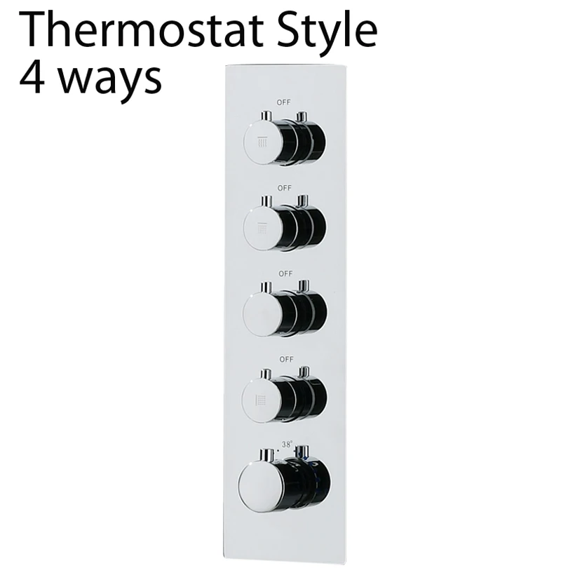  Large Water Flow Wall Mounted 2~4 Ways Thermostatic Hot And Cold Mixers 2~4 Ways Bathroom Shower Fa